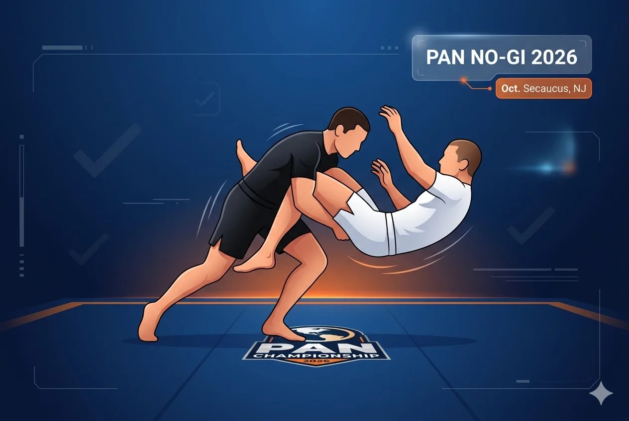 No-Gi grappling match at the IBJJF Pan No-Gi Championship in New Jersey